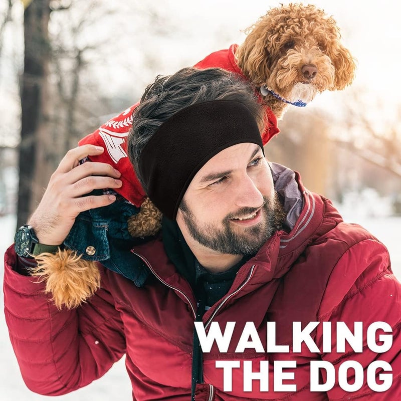 JOEYOUNG Fleece Ear Warmers for Men Women Kids - Winter Headband Ear Muffs Ear Covers for Cold Weather Running Cycling Ski - Image 2